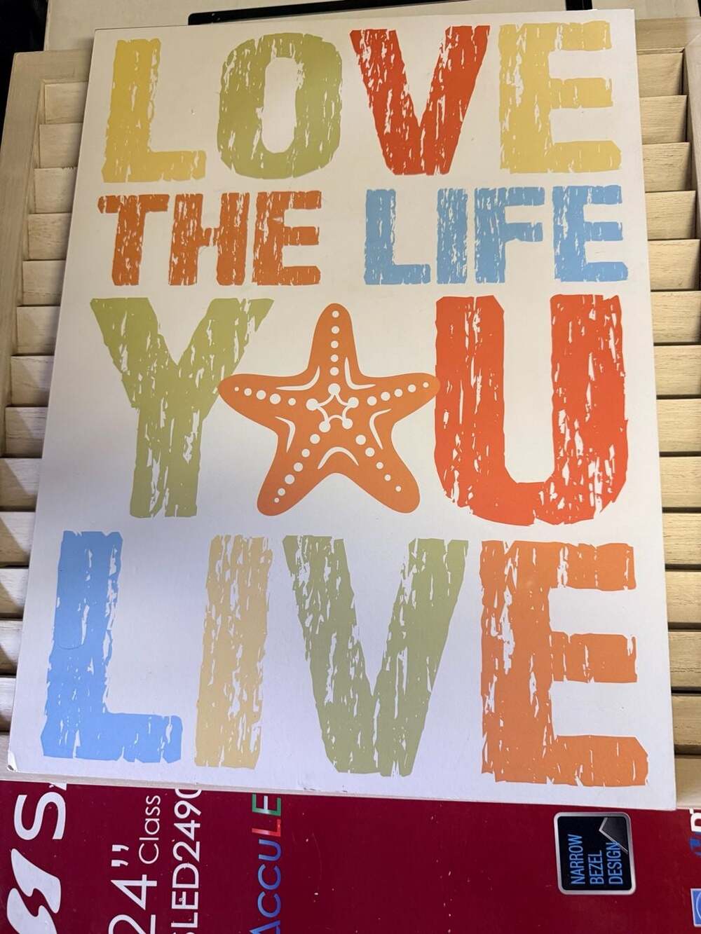 Love the Life You Live Coastal Starfish Wall Art Decor
